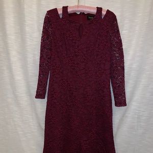 Maroon lace dress